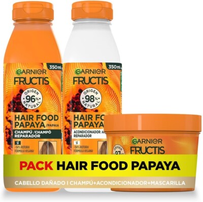 Garnier Fructis Hair Food Papaya Shampoo, Conditioner und Maske, entwirrt, vegan