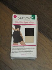 YUMMIE 2-PACK HIGH WAIST SHAPING SHORTS IN NUDE BLACK SIZE XL NEW
