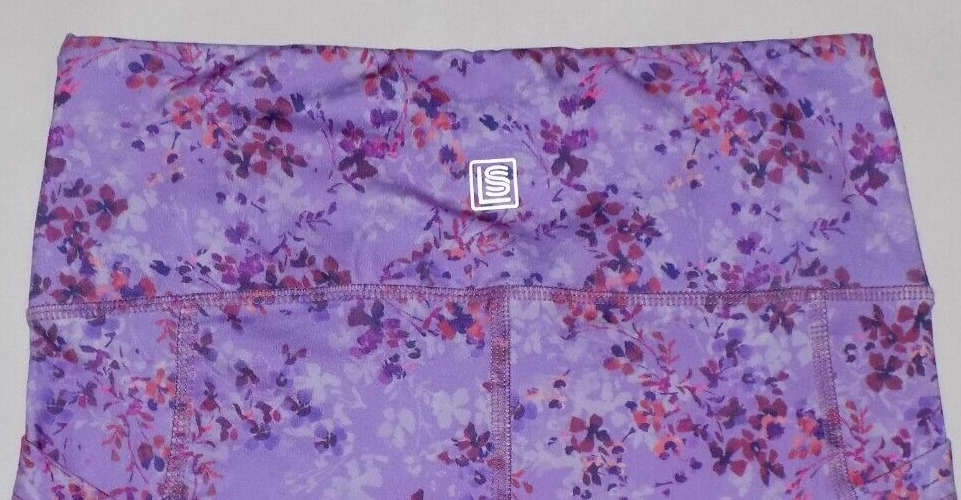 Laundry by Shelli Segal Floral Print Leggings With Media Pocket Purple