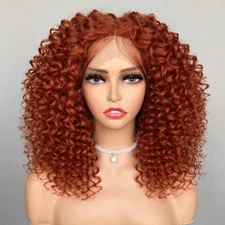 Kinky Curly Wigs Synthetic Lace Front Short Curly Wavy Wigs Women Heat Resistant