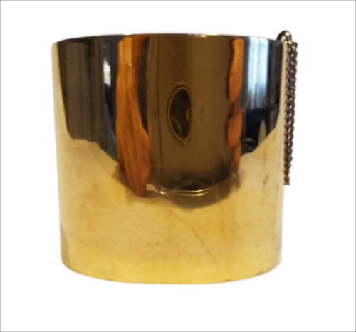 Vintage CHANEL Authentic Cuff Bangle Bracelet Snowflake 2001 Autumn Gold Plated - Picture 5 of 10