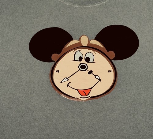 Gildan Mickey Mouse Clock Face Adult Gray Mens Shirt 4XL Short Sleeves Pull Over
