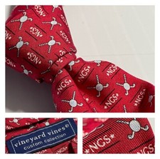 Vineyard Vines Golf NGS Invitational No Greater Sacrifice Red Silk Tie USA made