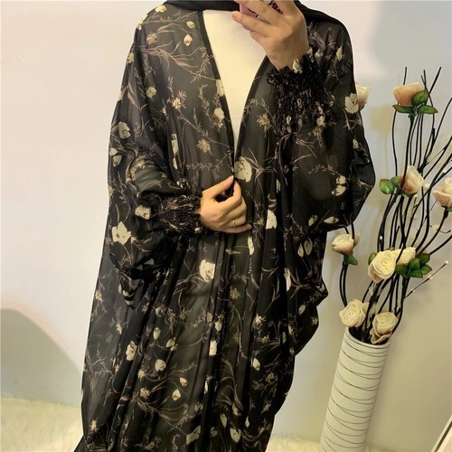 Vestido Dubai Abierto Abaya Kaftan Mujeres Manga Ala de Murciélago Vestido Farasha Musulmán Caftán - Imagen 13 de 31