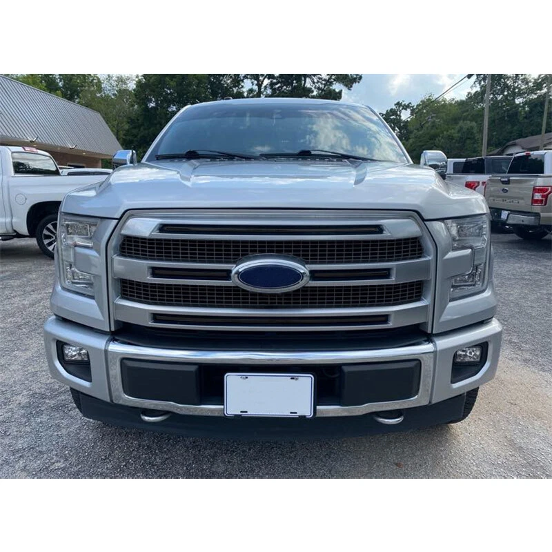 For 2015-2017 Ford F-150 F150 Platinum Ingot Silver Front Grille W/O Camera Hole Foto 2 de 4