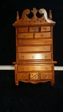  1980’s shackman  Wooden Armoire Highboy Miniature Dollhouse Furniture