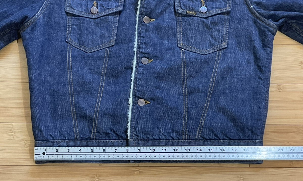 Vtg 60's Sears ROEBUCKS Denim Jacket Mens sz 42 Sherpa Lined
