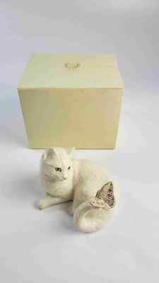 Lenox Enchantment Porcelain Ivory Cat Kitten With Butterfly Gold
