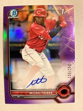 2022 Bowman Chrome Michel Triana Auto /250 Purple Refractor 1st Bowman Reds🔥🔥