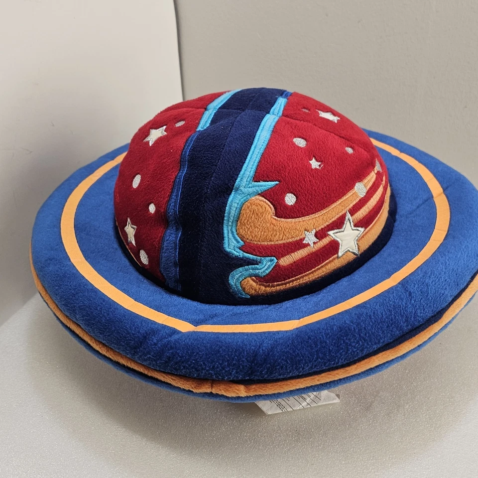 Accent Pillow Plush Throw Stars Saturn 16" 90s Vintage Celestial Flying Saucer - Image 2 of 4