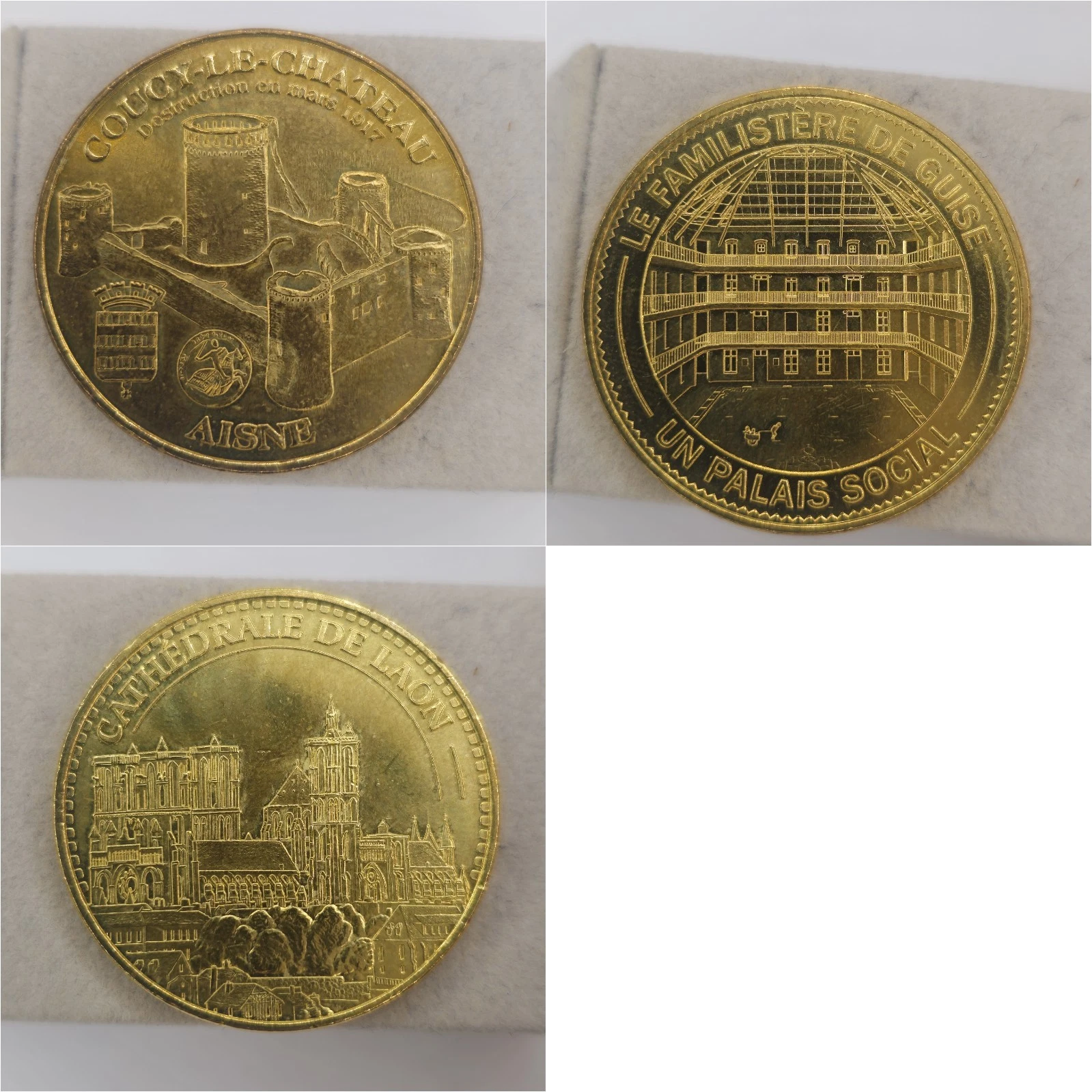 Aisne 02 - Lot Jetons Touristiques Médailles Souvenirs Monnaie de Paris
