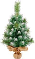 Mini Christmas Tree, 2Ft/60Cm Small Christmas Tree with Snowy Branches Decoratio