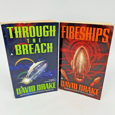 David Drake Through the Breach and Fireships (Reaches Series) Paperback Lot of 2