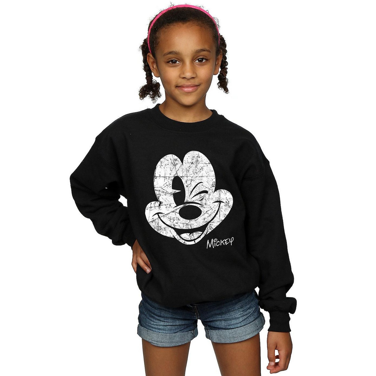 Disney Jersey de Mickey Mouse Cara de Algodón Niñas (BI1236)