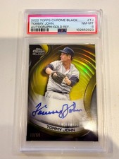 2022 Topps Chrome Black TOMMY JOHN True Gold Refractor AUTO /50 PSA 8 HOF