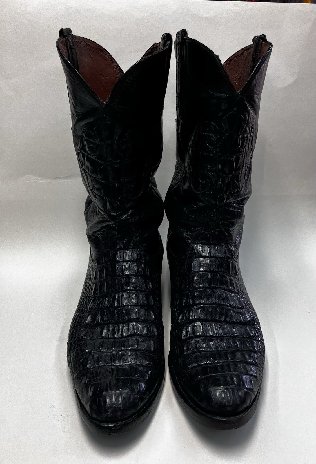 Lucchese Mens Black Alligator Boots. Size 11 D Width