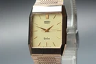 Vtg. [N MINT] SEIKO Dolce 9521-5110 Gold Bracelet Tank Quartz Men's Watch JAPAN