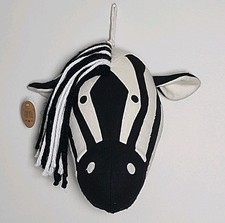 Vegala Plush Zebra Head Wall Mount Hanging Decor For Baby Nursery Safari Room