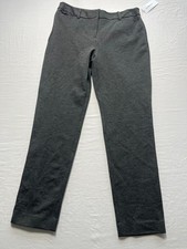 Liz Claiborne Emma Womens Charcoal Gray Heathered Straight Leg Pants Size 4 NWT