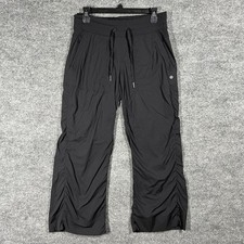Lululemon Dance Studio Pant Black Pinstripe Ruched Joggers Womens Size 6 Active