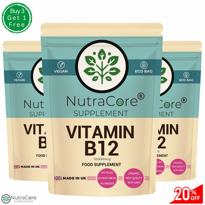 Vitamin B-12,10000mcg Kapsel (Methylcobalamin) Hoch Strength-100 % Natur & Vegan