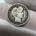 1911 Barber Dime. 90% Silver.  Nice Higher Grade Old US Coin!