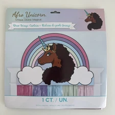 Multicolor Afro Unicorn Fringe Door Curtain Decoration