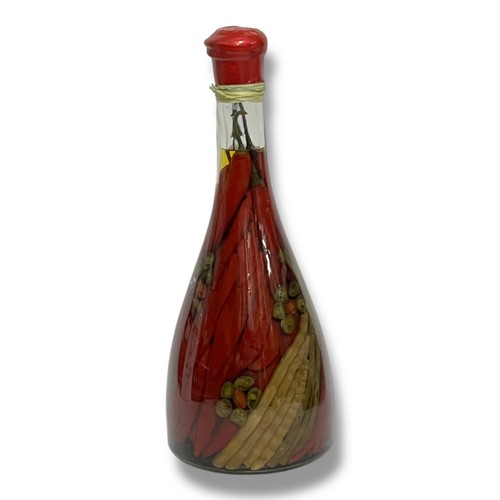 Red Hot Pepper Infused Vinegar Kitchen Decor Decorative Glass Bottle 14" - Picture 8 of 17