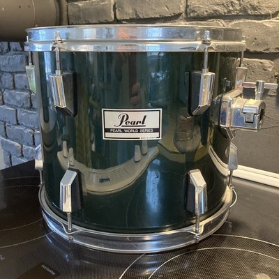 Vintage Drum Pearl World Series 12  Rack Tom Dark Green Wrap