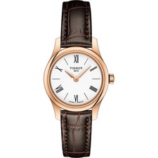 Tissot Tradition Thin White Dial Ladies Leather Watch T063.009.36.018.00