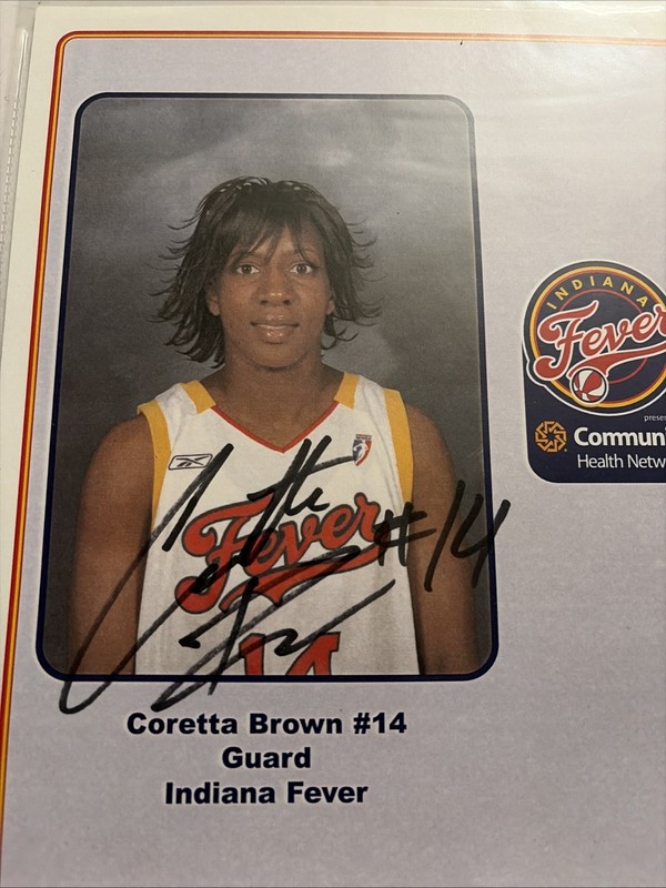 Coretta Brown Signed Photo Indiana Fever  Box1-9