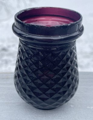 Antique 19th C Victorian Amethyst Purple Glass Christmas Candle Fairy Light Lamp