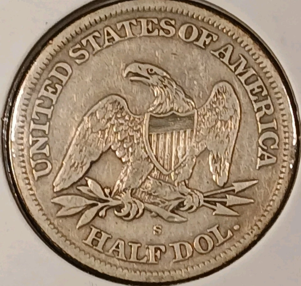 1865-S Seated Liberty Half Dollar VF+ *Civil War Date*  - Image 4 of 4