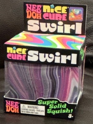 New Nee Doh Nice Cube Swirl Super Solid Squish Tactile Squeeze Toy Purple