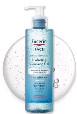 Eucerin Face Gentle Cleansing Hydrating Cleansing Gel 13.5 Oz Hyaluronic Acid