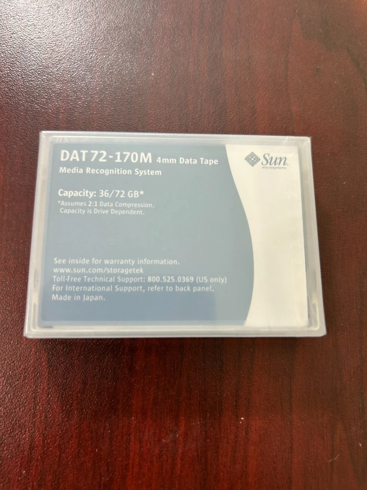 Sun DAT72 170M 36GB /72GB 4mm Data Tape Cartridge factory sealed -New. - Image 2 of 2