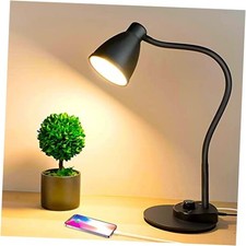 LED Desk Lamp with USB Charging Port 3 Color Modes Dimmable Reading Matt Black