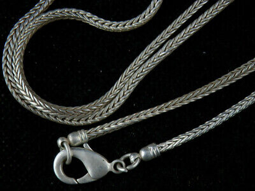 Tibetan Silver Necklace W/Amulet *4Swastikas* 佛 Hollowing Pendant - Picture 8 of 9
