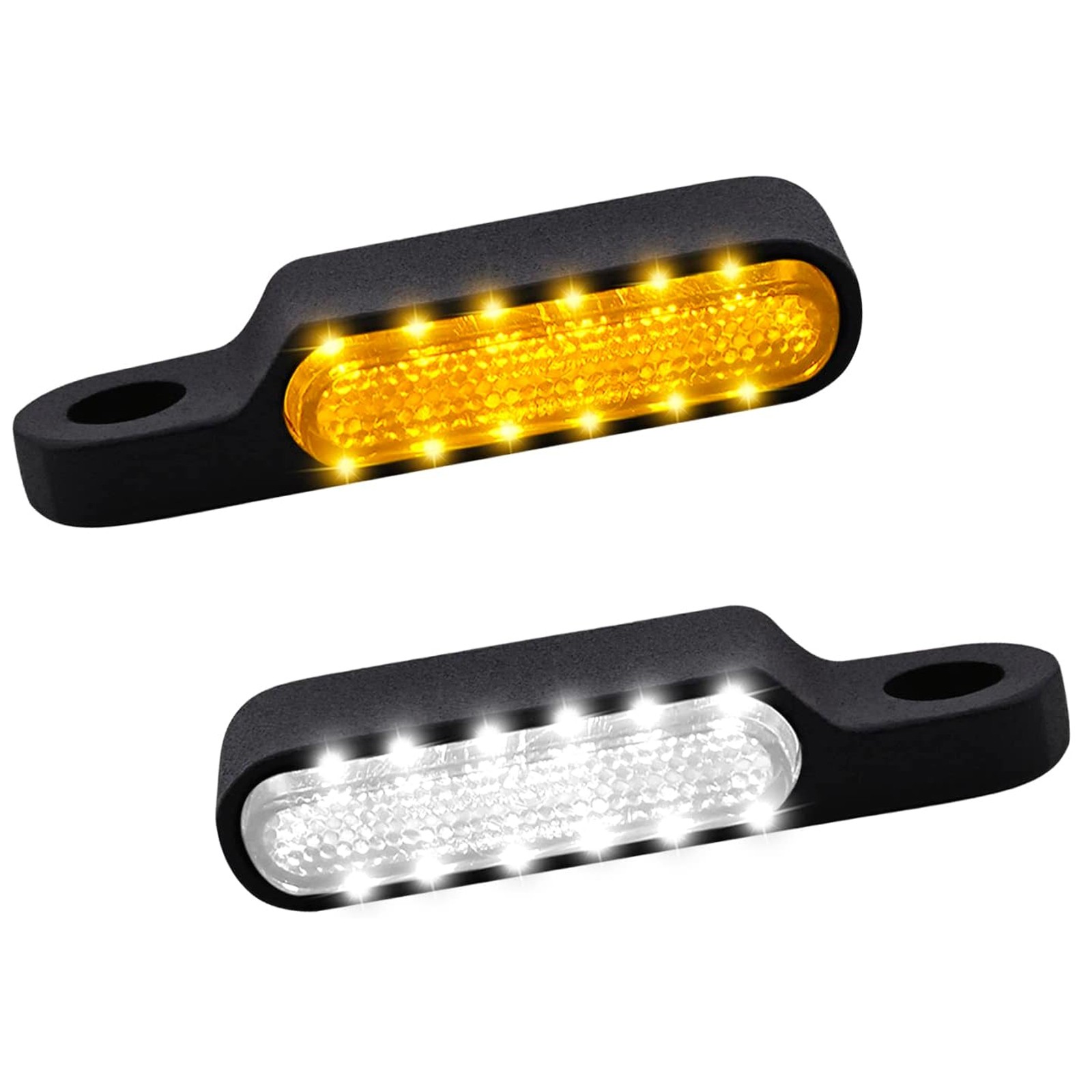 2X Mini Motorcycle Black LED Turn Signal Blinker Lights Amber For Harley Dyna