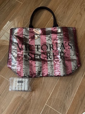 Victorias Secret Limited Edition Bling Pink Black Friday Large Tote Coconut Body
