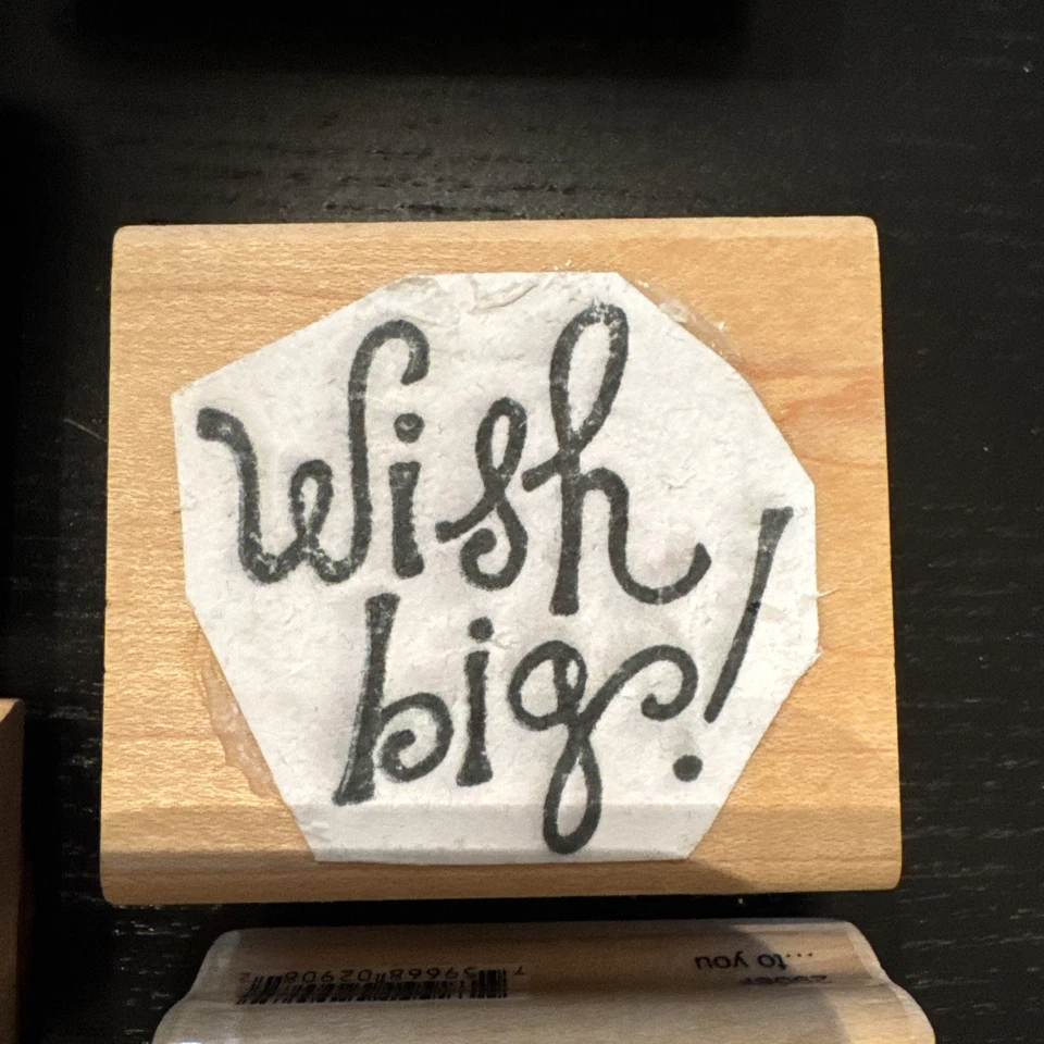 Lote de 12 estampillas de goma montadas en madera temáticas de feliz cumpleaños globo cupcake pastel Foto 3 de 4