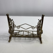 Vintage Dollhouse Miniatures Furniture Brass Finish Baby Cradle Basinet
