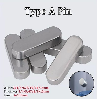 Parallel Keys A Typ Runde Kopf Stahl Antriebswelle Keyway Pin 3/4/5/6/8-16mm