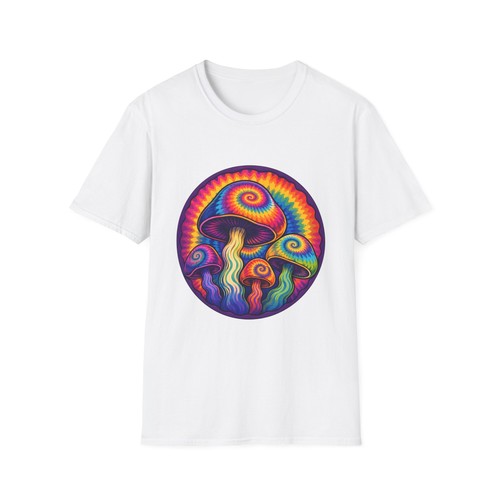 Tie Dye Mushroom Psychedelic Trippy Retro Hippie Natur Unisex Softstyle T-Shirt - Bild 7 von 112