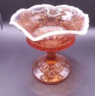 FENTON CARAMEL CAMEO OPALESCENT GLASS COMPOTE