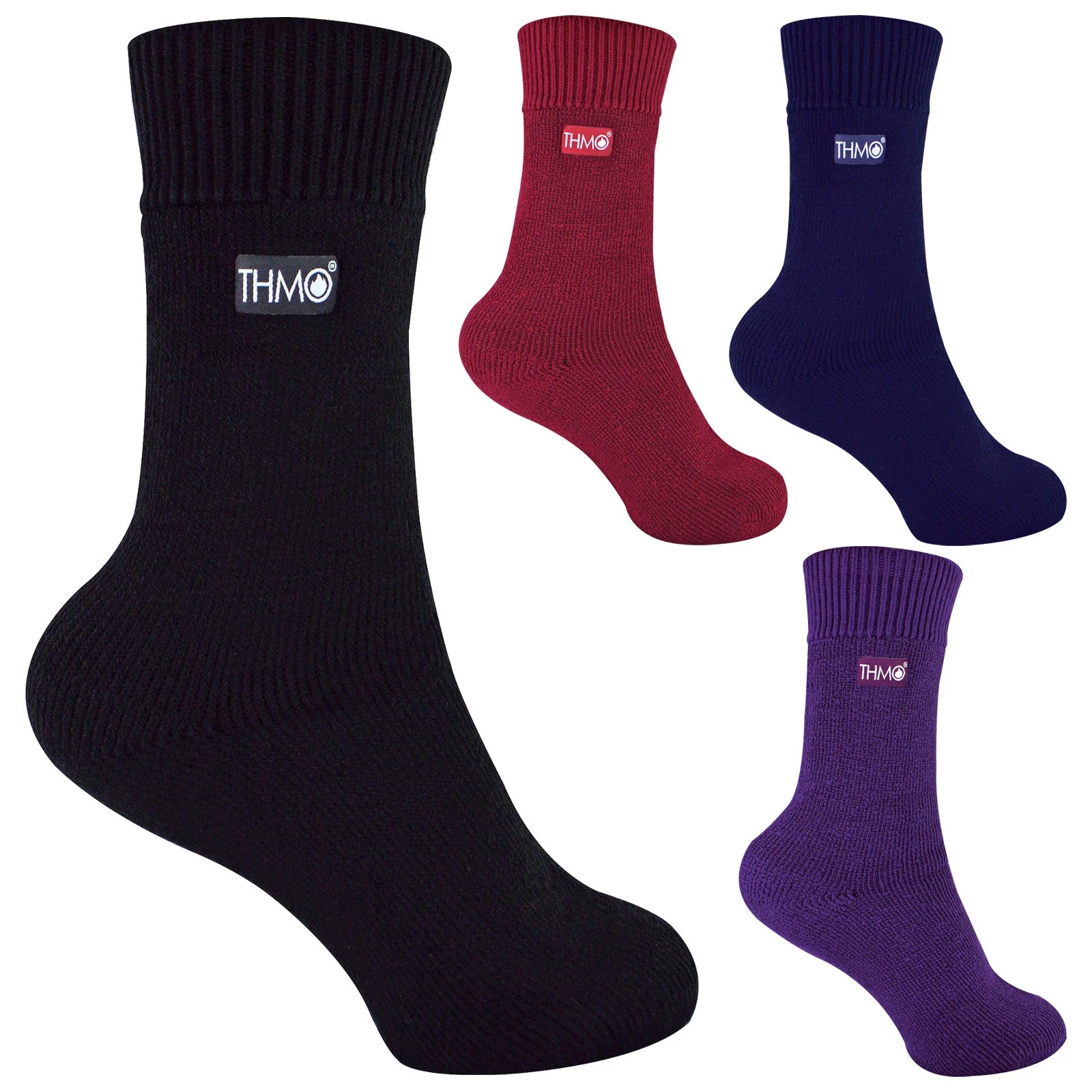 Kids Fleece Insulated Thermal Socks by THMO , 3 PK Boys and Girls Fluffy Socks