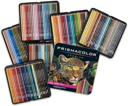 Prismacolor Premier Colored Pencils, Soft Core 132 Count  + Sharpener + Erasers