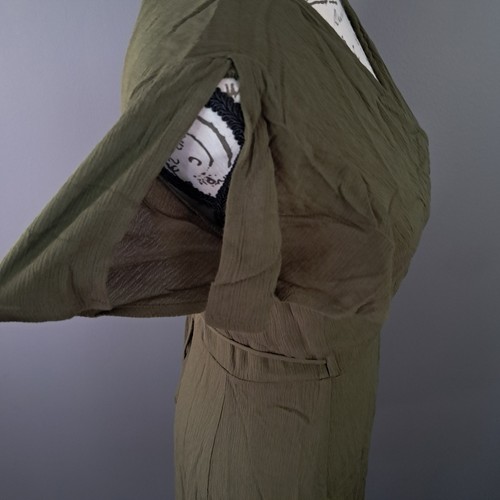 Lulus Harbor Point Olive Green Wrap Dress Size Medium NWT - Picture 4 of 9