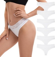 Soft Cotton Lace Thong for Women Sexy Low Rise G-String Panties,  Comfortable