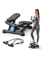 Twisting stepper with resistance band, weight capacity 330 lbs